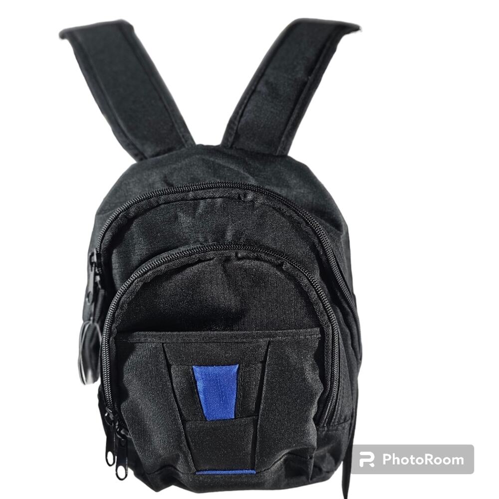 Optimum Black / Blue Day Pack Small Backpack NWT